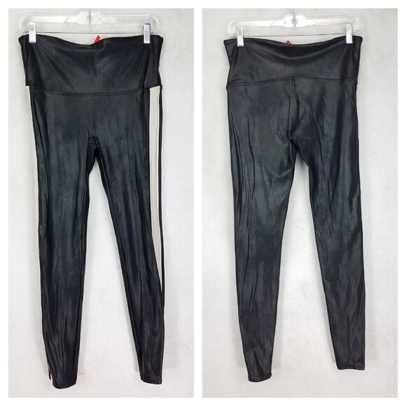 SPANX Size XL Side panel Pull-on Leggings Black/Ivory - Picture 1 of 12